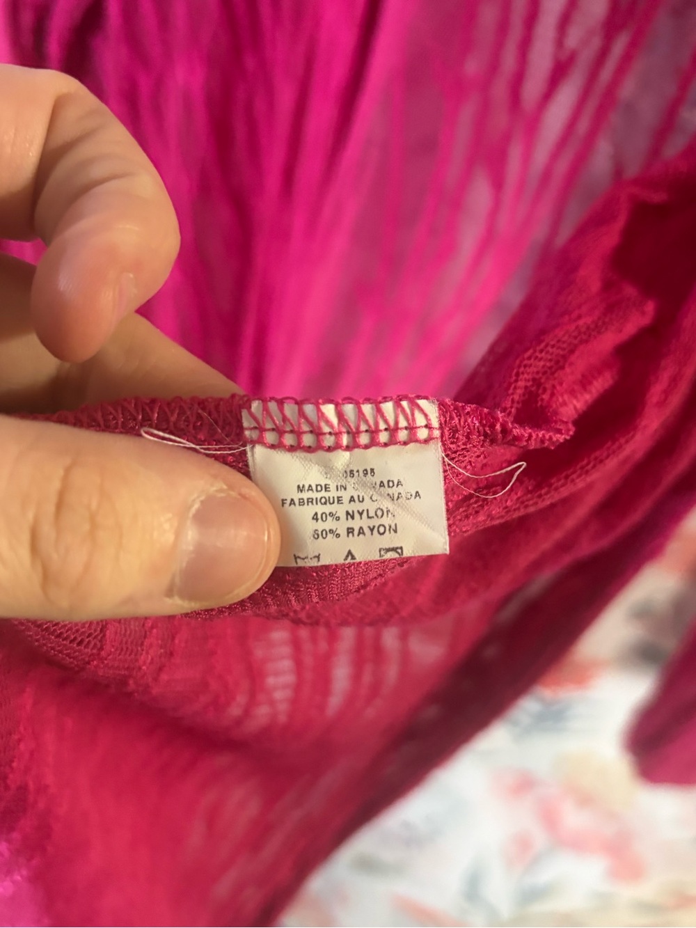 Vintage Sheer Crinkle Button-Top in Fuchsia - Picture 6 of 10